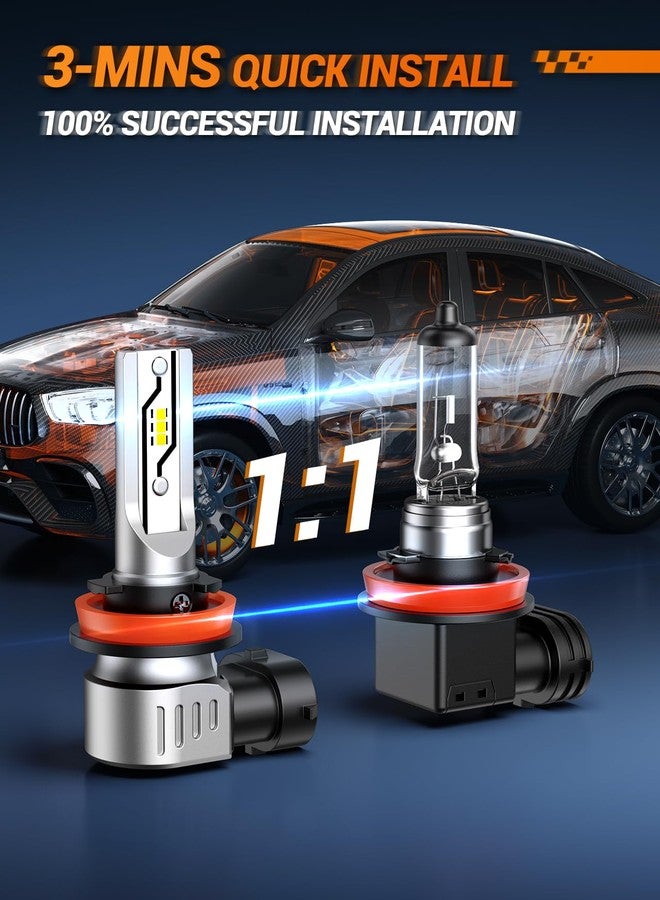 SEALIGHT H11 LED Fog Light Bulbs Yellow, 600% Brightness 12000LM H8 H9 H16 Fog lamp Lights or Daytime Running Lamp, 3000K Golden Yellow, Pack of 2 - Image 4